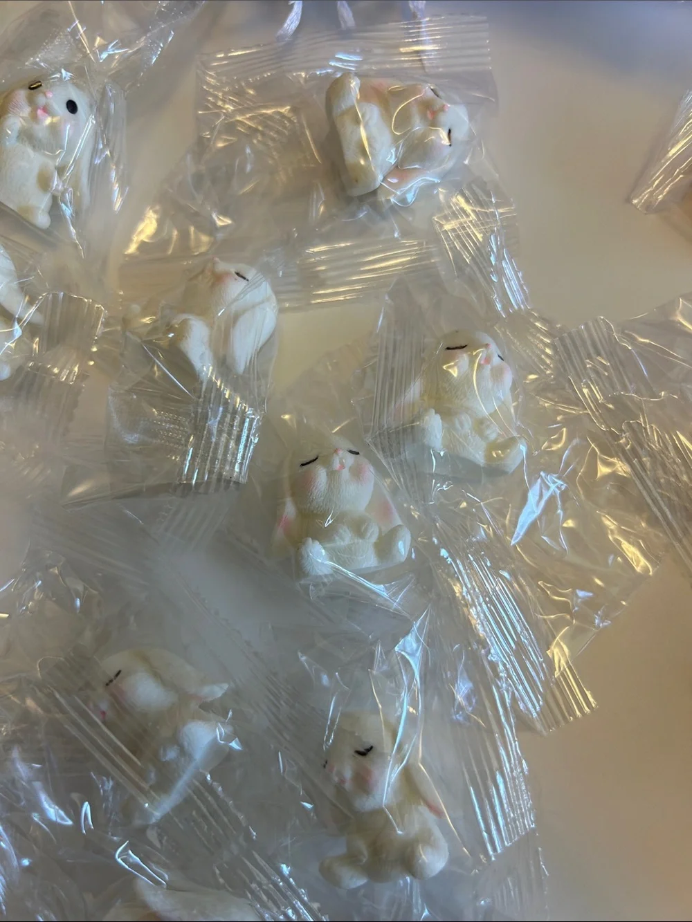 DFumete Bunny Hug Party Favors - Set of 24 Bunnies, Cards, and String Bags